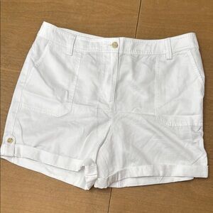 Talbots Chino Shorts, White, Size 14 NWT
